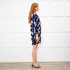 Diane Von Furstenberg Black Orange Blue Long Sleeve Tunic Dress