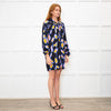 Diane Von Furstenberg Black Orange Blue Long Sleeve Tunic Dress