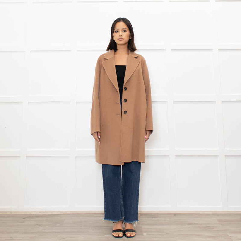 MaxMara Cucito A Mano Beige Wool Mix Short Coat