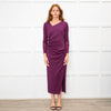 Diane Von Furstenberg Purple Jersey Long Sleeve Maxi Dress