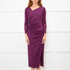 Diane Von Furstenberg Purple Jersey Long Sleeve Maxi Dress