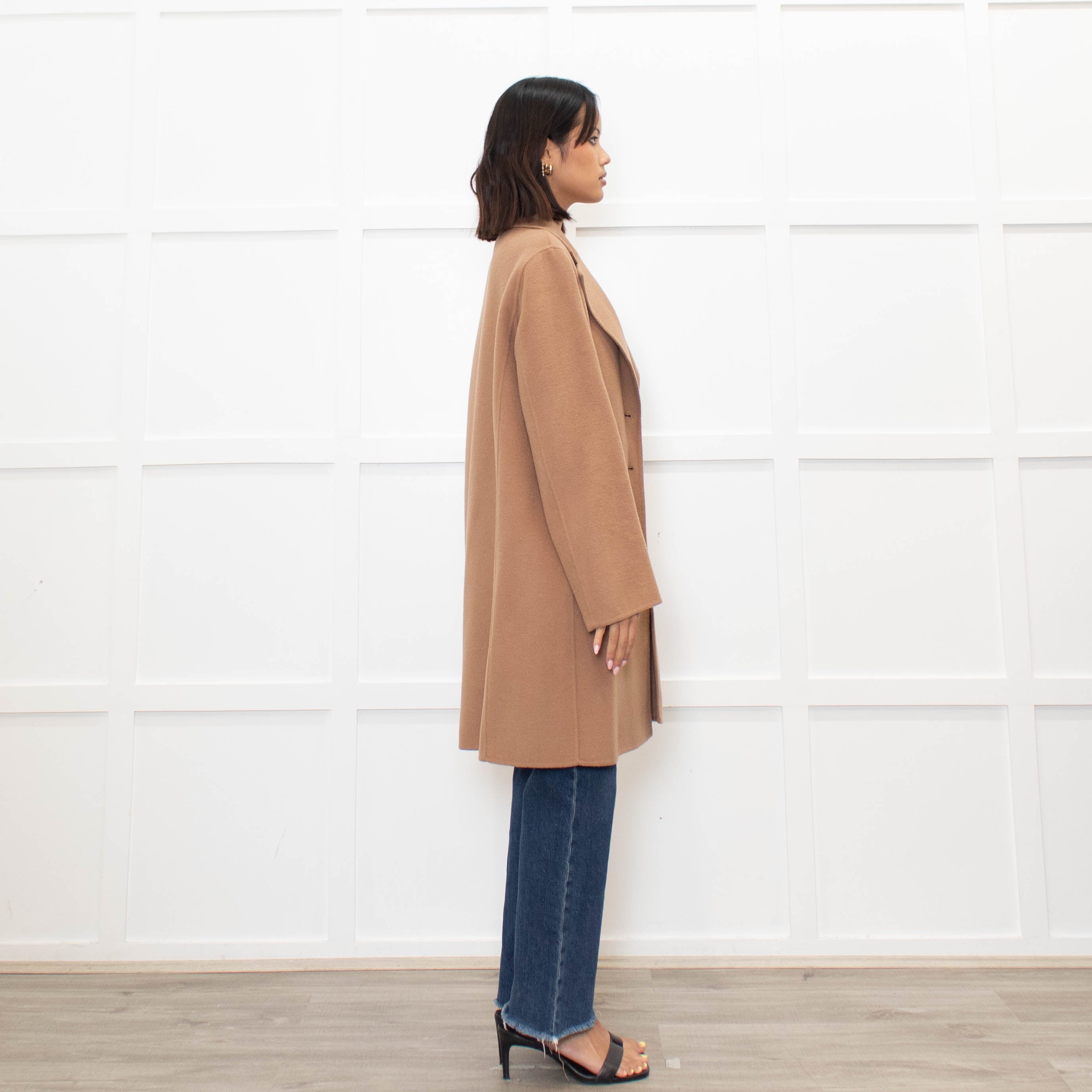 MaxMara Cucito a Mano ロングコート ベージュ MaxMara Cucito A Mano Beige Wool Mix Short Coat – Phoenix Style