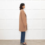 MaxMara Cucito A Mano Beige Wool Mix Short Coat