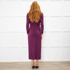 Diane Von Furstenberg Purple Jersey Long Sleeve Maxi Dress