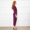 Diane Von Furstenberg Purple Jersey Long Sleeve Maxi Dress