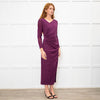 Diane Von Furstenberg Purple Jersey Long Sleeve Maxi Dress