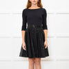 Maje Black Sequinned Fit And Flare Short Dress