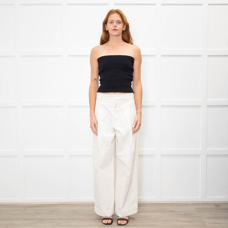 Soeur Cream Devy Tailored White Jeans