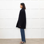 Toteme Navy Felted Wool Patch Pocket Shacket