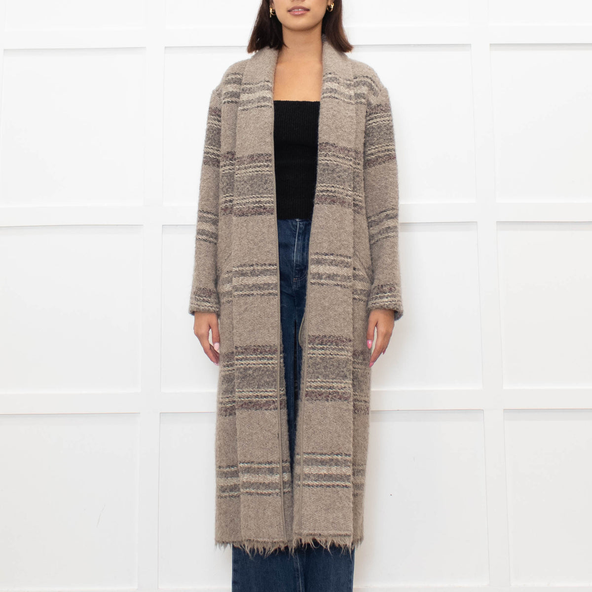 Isabel Marant Etoile Brown Woven Wool Coat