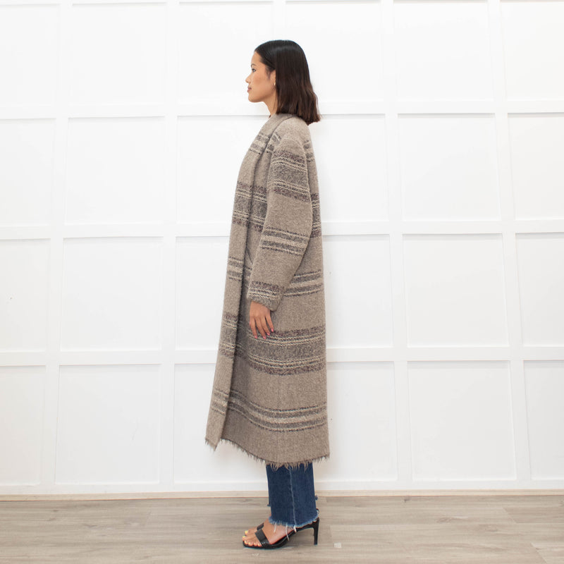 Isabel Marant Etoile Brown Woven Wool Coat