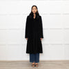 Max Mara Studio Black Alpaca Coat with Fox Fur Collar