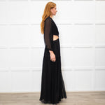 Ba&sh Black Tiered Cut Out Crystal Buckle Long Dress