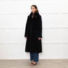 Max Mara Studio Black Alpaca Coat with Fox Fur Collar