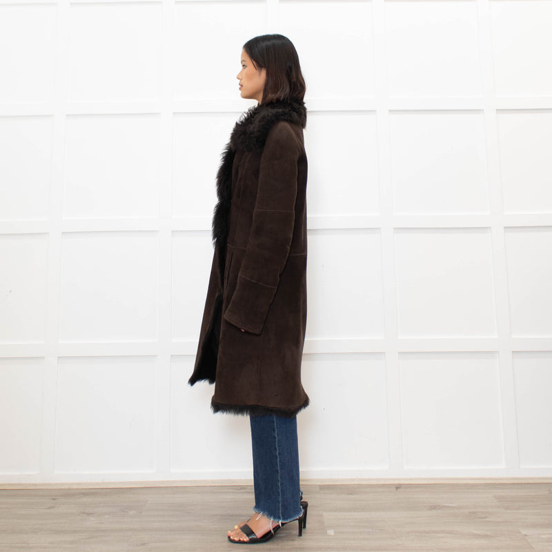 Joseph Brown Shearling Coat