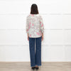 Zadig & Voltaire Pale Green and Pink Floral Tie Neck Blouse