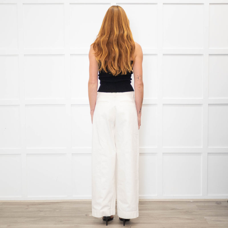 Soeur Cream Devy Tailored White Jeans
