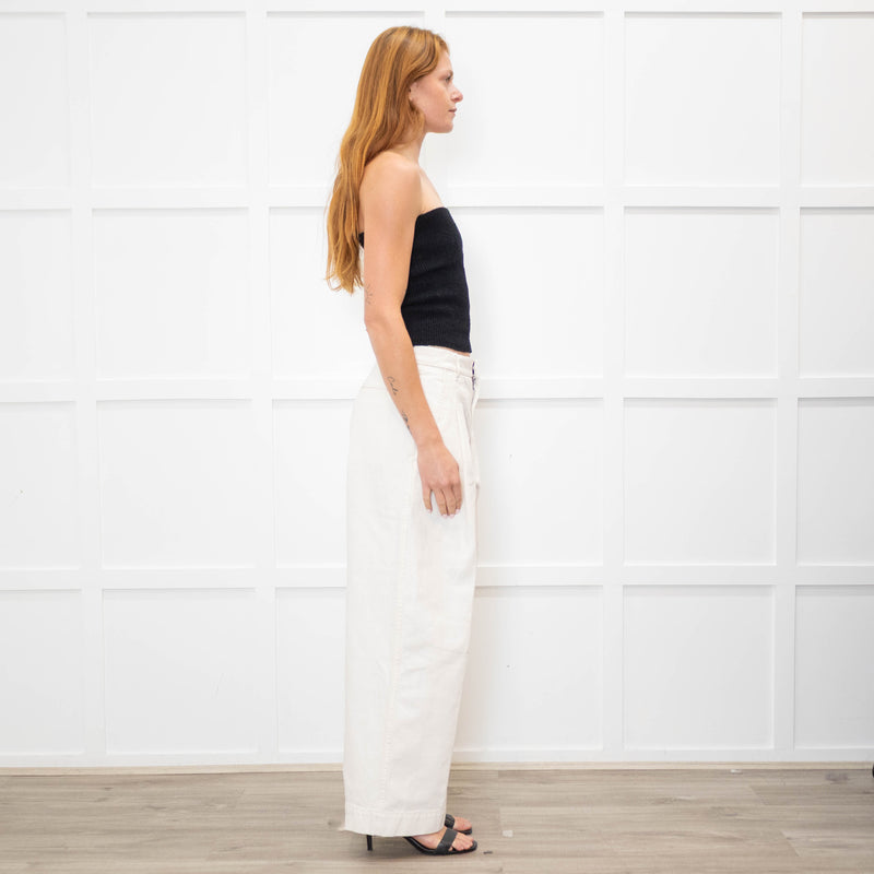 Soeur Cream Devy Tailored White Jeans