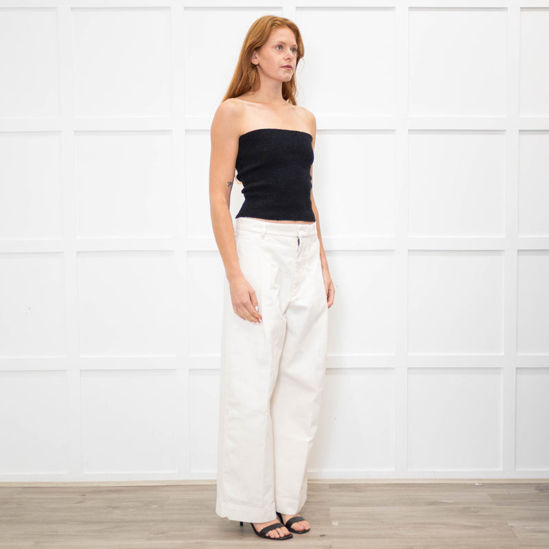 Soeur Cream Devy Tailored White Jeans