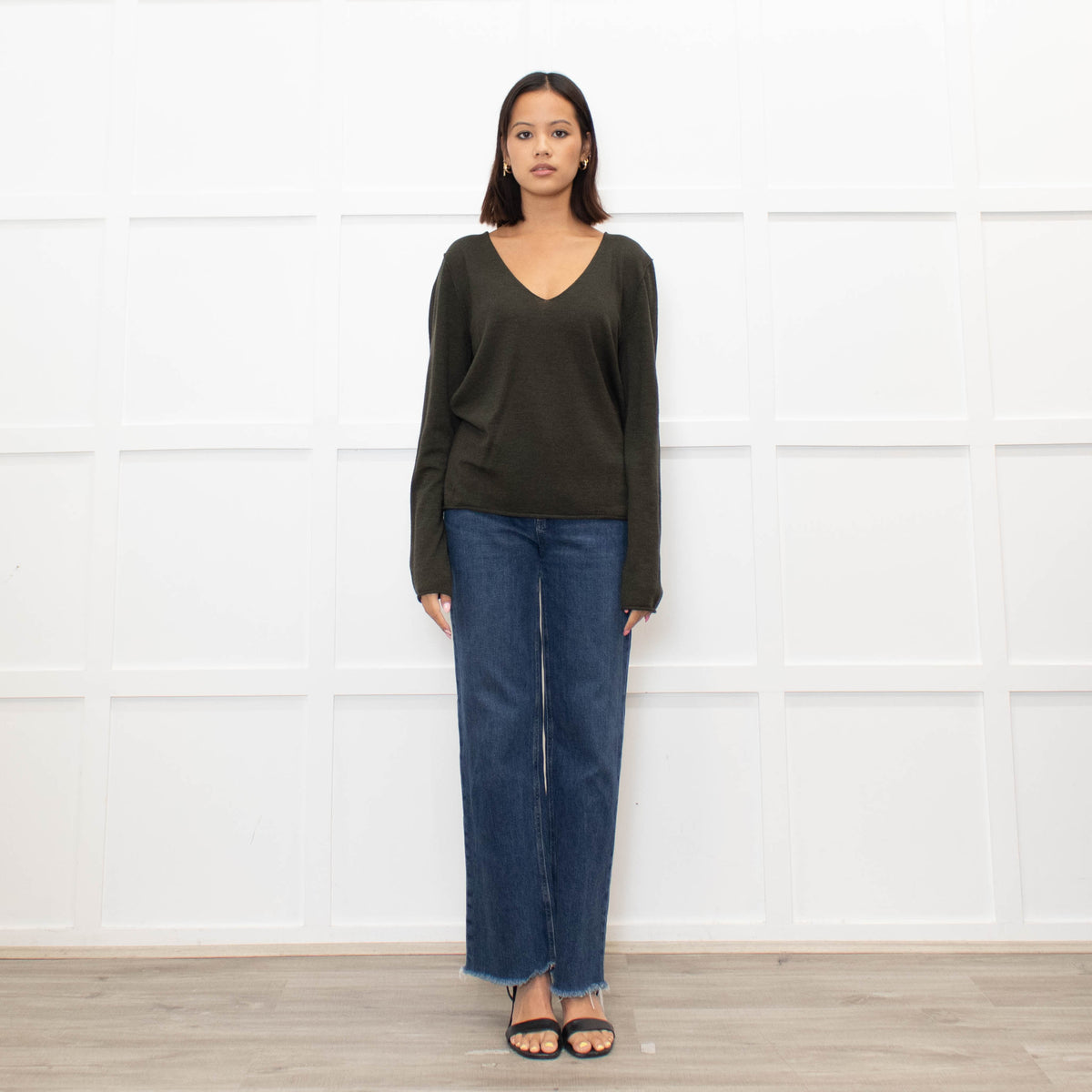 Zadig & Voltaire Dark Green Merino Wool Jumper With Embellishment on Back