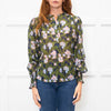 Me + Em Green Blue Floral Long Sleeve Top