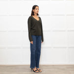 Zadig & Voltaire Dark Green Merino Wool Jumper With Embellishment on Back