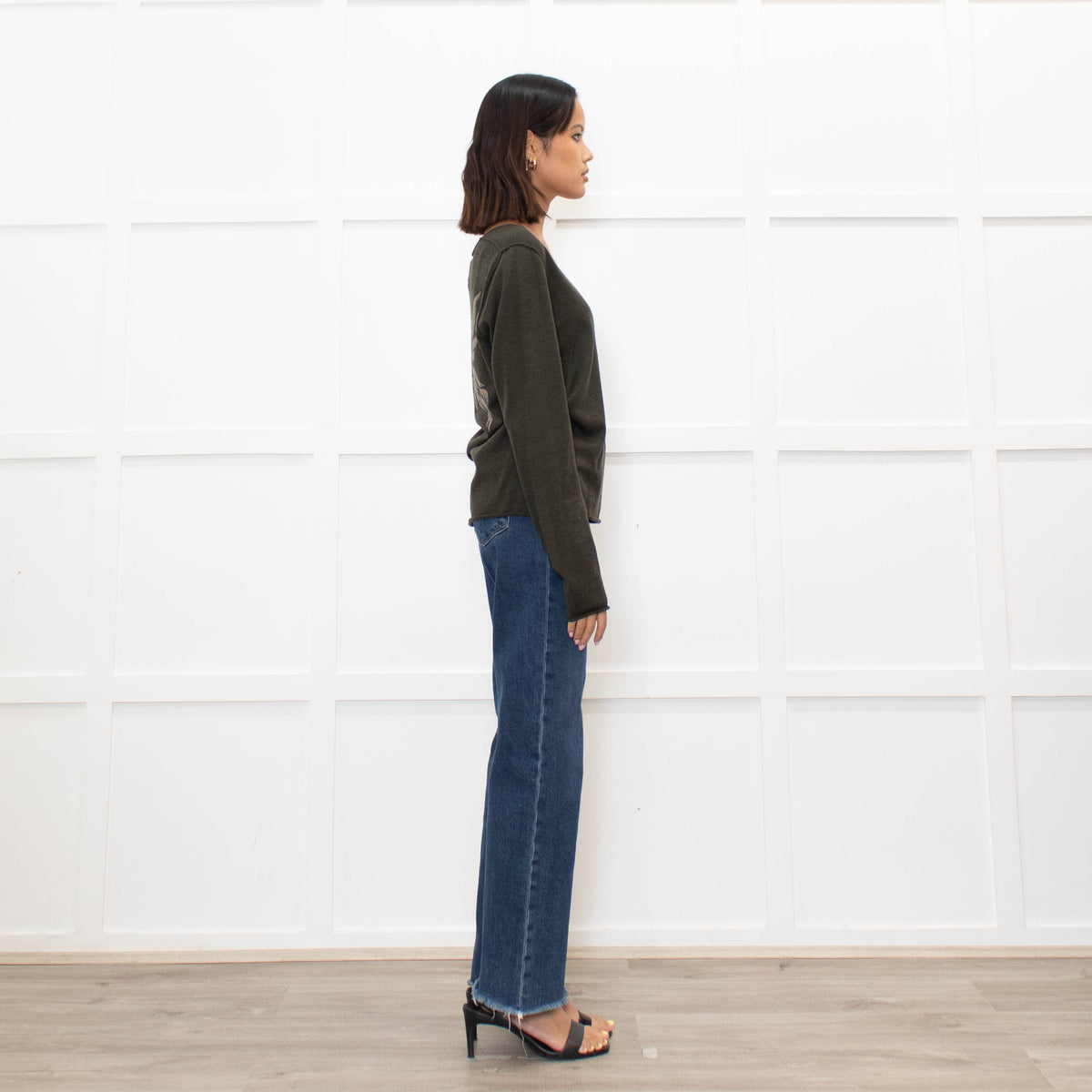 Zadig & Voltaire Dark Green Merino Wool Jumper With Embellishment on Back