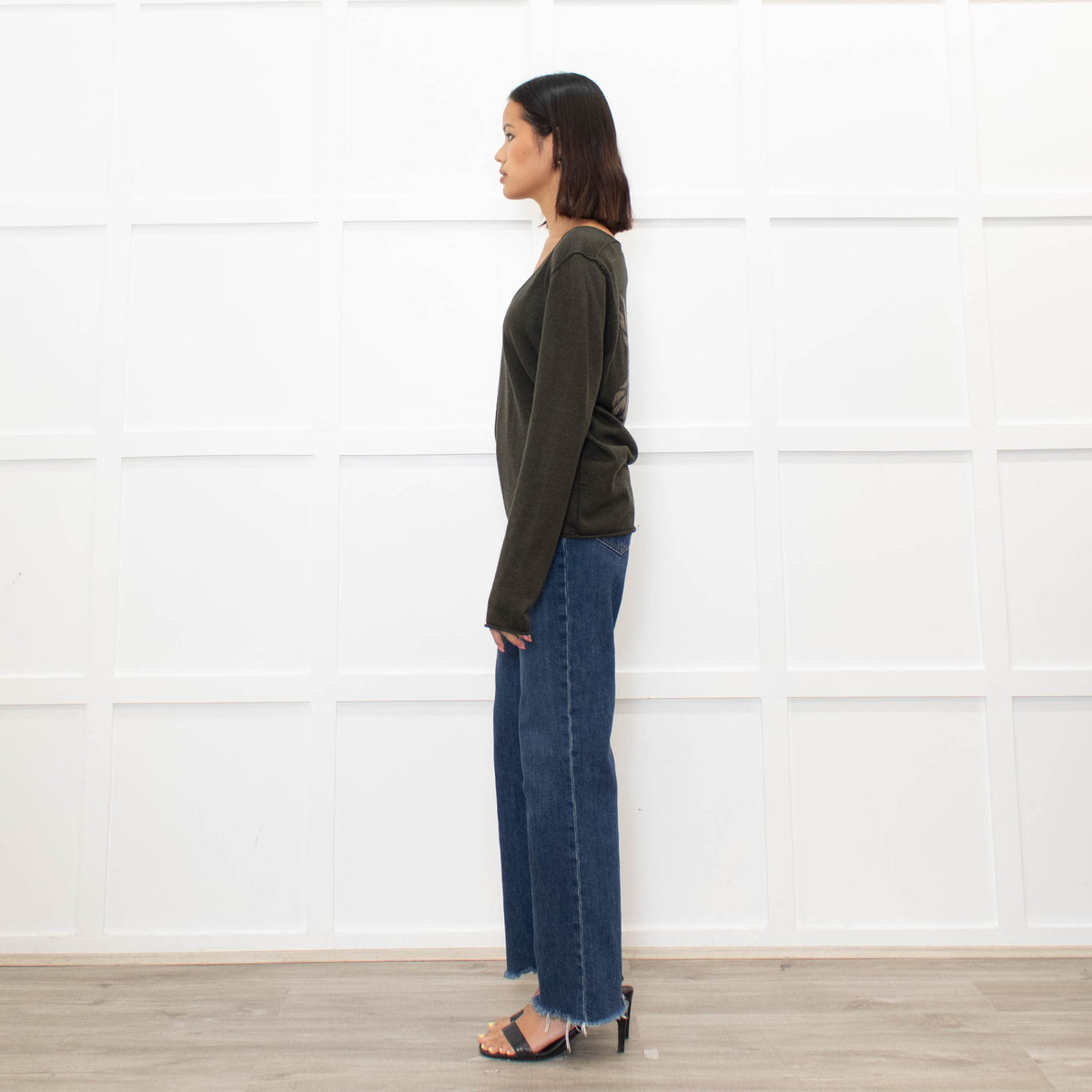 Zadig & Voltaire Dark Green Merino Wool Jumper With Embellishment on Back