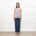 Vince Grey Satin Sleeveless Tank Top