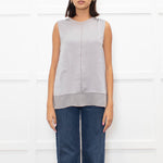 Vince Grey Satin Sleeveless Tank Top