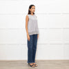 Vince Grey Satin Sleeveless Tank Top