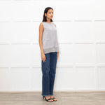 Vince Grey Satin Sleeveless Tank Top
