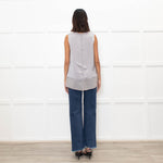 Vince Grey Satin Sleeveless Tank Top