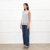 Vince Grey Satin Sleeveless Tank Top