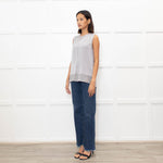 Vince Grey Satin Sleeveless Tank Top
