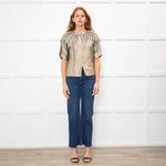 Vera Wang Metallic Short Sleeve Jacket