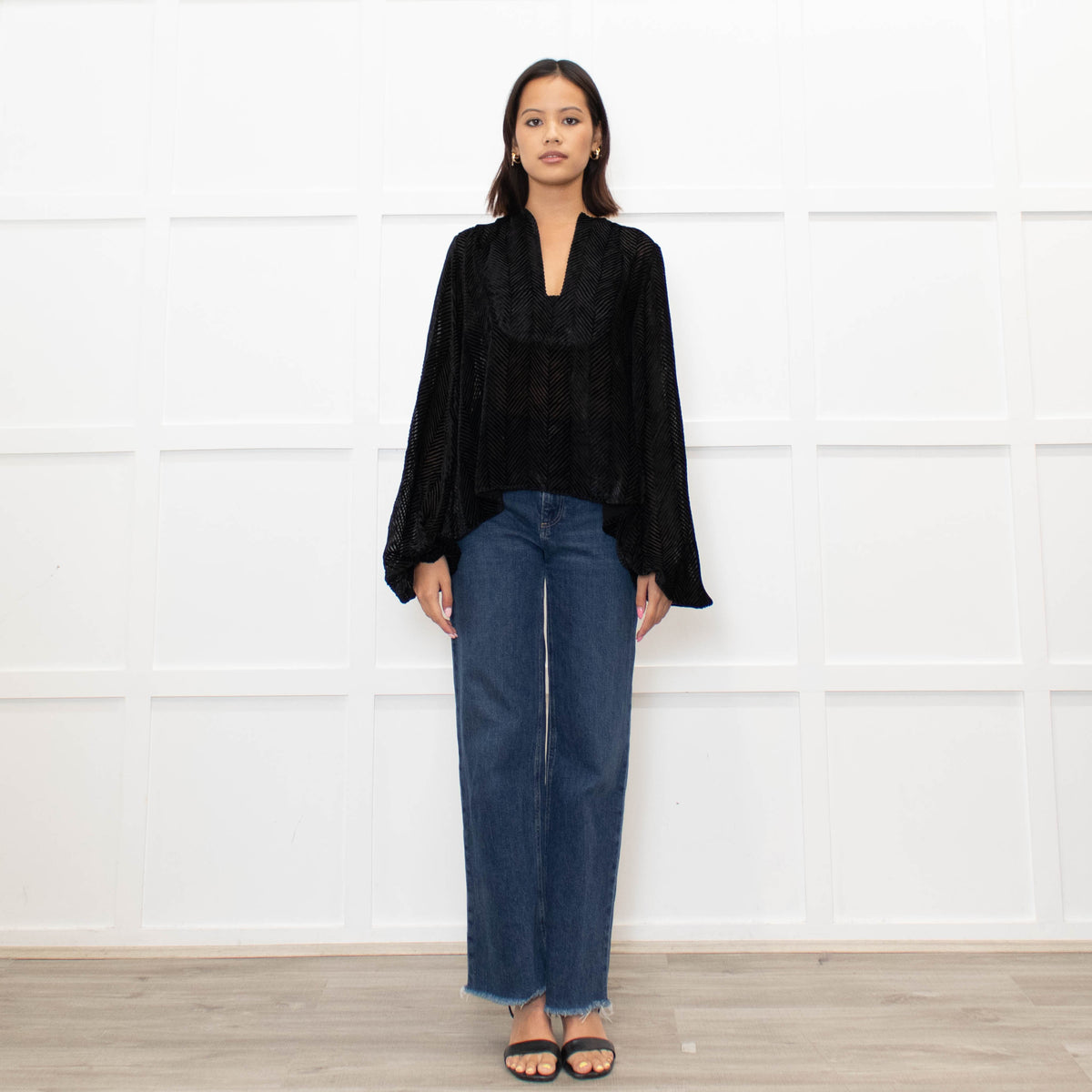 Wiggy Kit Devore Chevron Blouse