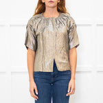 Vera Wang Metallic Short Sleeve Jacket