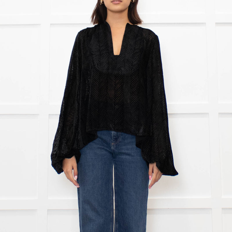 Wiggy Kit Devore Chevron Blouse