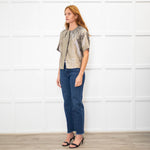 Vera Wang Metallic Short Sleeve Jacket