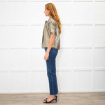 Vera Wang Metallic Short Sleeve Jacket