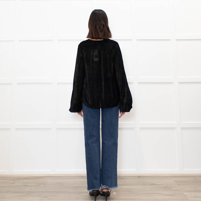 Wiggy Kit Devore Chevron Blouse