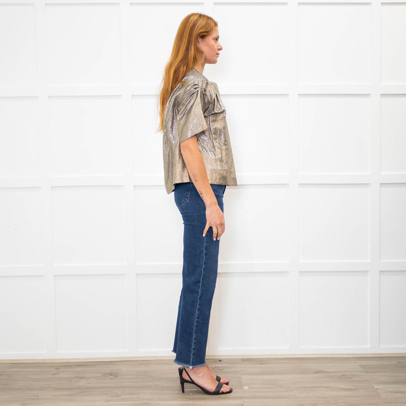 Vera Wang Metallic Short Sleeve Jacket