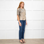 Vera Wang Metallic Short Sleeve Jacket