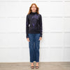 MSGM Black Sequin Mock Neck Top