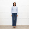 Me + Em Pale Blue Puff Shoulder Sweatshirt