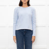 Me + Em Pale Blue Puff Shoulder Sweatshirt