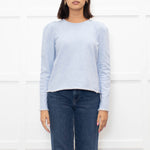 Me + Em Pale Blue Puff Shoulder Sweatshirt