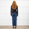 MSGM Black Sequin Mock Neck Top