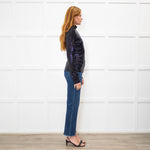 MSGM Black Sequin Mock Neck Top